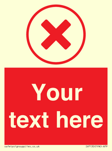 Custom red background, red cross in circle sign